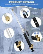 Jet Nozzle Power Washer for Garden Hose, Upgraded 2-In-1 High Pressure Wand - Image 2
