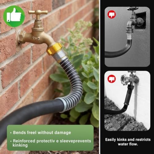 Garden Hose 5/8" x 15ft 4-Layer Heavy Duty Hose with 800 PSI Burst Pressure – Kink Resistant Flexible All-Weather Outdoor Hose for Yard Car Wash Pets Black - Image 5