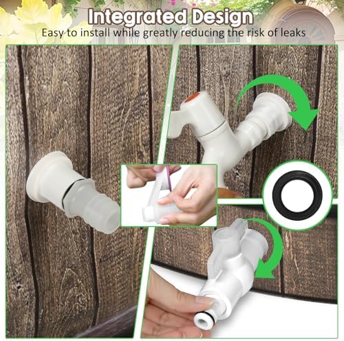 PAETAE Collapsible Rain Barrels, 50 Gallon Rain Water Collection Barrel, Rain Catcher Barrels to Collect Rainwater from Gutter, Leak-Proof Design, Woodgrain - Image 3