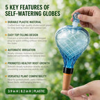 4 Pack 17 oz Large Plant Self Watering Globes to 2 Weeks Watering, Blue - Image 2
