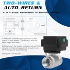 3/4" Motorized Ball Valve - 2 Wire Auto Return Electric Water Valve with Full Port, 9-24V AC/DC Automatic Ball Valve,Stainless Steel,Normally Closed, NSF Certified, IP67 - Image 4