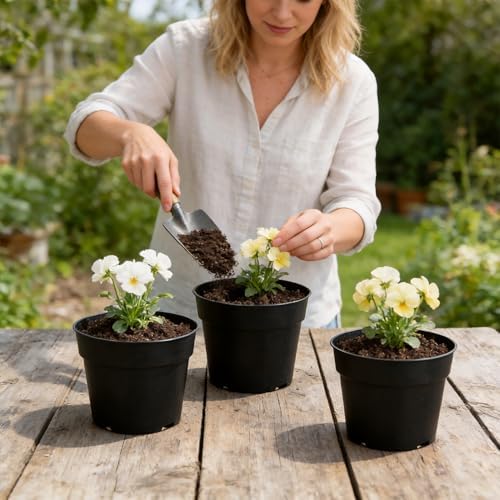 RooTrimmer 50 Pack 6 Inch Nursery Pots, Plastic Flower Pots, Thick Plant Pots with Drainage Hole for Planting Outdoor/Indoor Plants Succulent Herb (Black) - Image 6