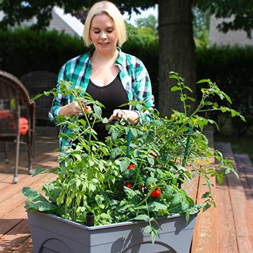 Emsco Group City Picker Raised Bed Grow Box – Self Watering and Improved Aeration – Mobile Unit with Casters - Slate - Image 3