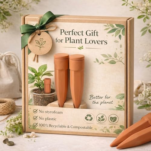 Honeydak 6pcs Small Terracotta Watering Spike with Lid 4'' Garden Vacation - Image 6