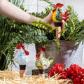 Evergreen Family Products Hillside Pasture Plant Support & Accessories, Art Glass & Terracotta, Rooster Watering Globe, 1 Count by Unknown