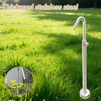 304 Stainless Steel Freestanding Vertical Garden Water Column Hose Stand with Double Faucet for Irrigation and Car Wash - Image 3