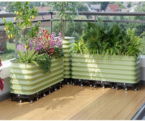 Patio Flower Plant Planter Box, Vegetables Planting Container, for Vegetable Planter Grops Garden Outdoor Patio(H55CM,42.5x170cm) - Image 5