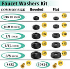 XBVV 1086 Pcs 32 Size SAE O Ring Assortment Kit and 158 Pcs Faucet Washers and Garden Hose Gasket Kit for Faucet Plumbing Hydraulic Sealing Repair - Image 3