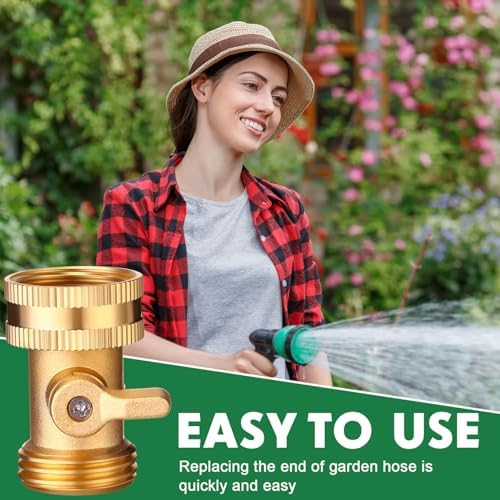 MorningRo 10 Pack Brass Garden Hose Shut Off Valve Heavy Duty 3/4 Inch Water Hose Shut Off Valve Solid Brass Garden Hose Connector Hose Valve with 10 Extra Rubber Washers - Image 5