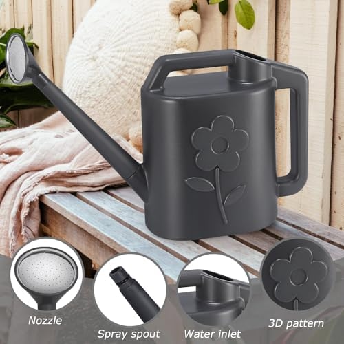 2 Gallon Watering Can for Indoor Plants, Garden Watering Cans for Outdoor Plant House Flower, Modern Plant Watering Can Large Long Spout with Sprinkler Head - Image 3