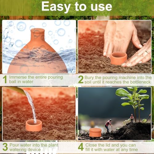 Blushtier 2 Pcs Terracotta Watering Pots Olla Self Watering with Lid 102 oz - Image 4
