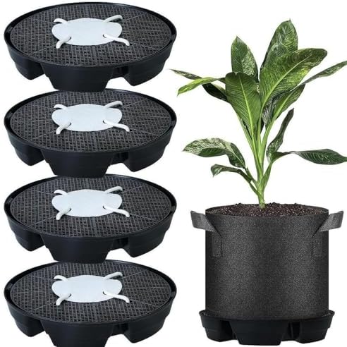 Baoblaze Industrial Tray Self Watering Plant Base Pot Saucer Reservoir Wick Feed Large Capacity Stable PP Non Woven Structure Suitable for Indoor Gardening, 4 Trays + 1 Bag - Image 2