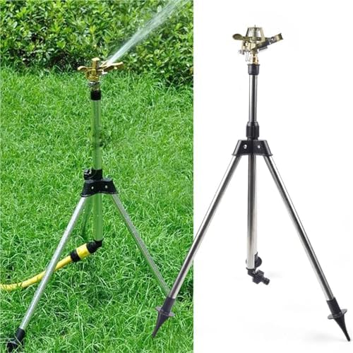 1pc Heavy Duty Tripod Impact Sprinkler - 5000 sq ft Coverage w/Adjustable 25-45ft Range for Large Lawns, Yards & Gardens - Image 2
