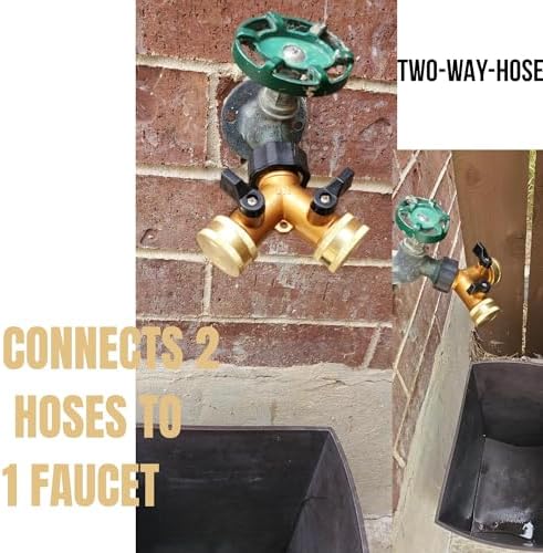 Garden Hose Splitter 2 Way, Aluminum, Stainless Steel Valve, 3/4 in - Image 2