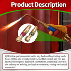 QDB10 Torch To Hose Quick Connect Fittings for Welding Torch, 9/16"B Thread - Image 3