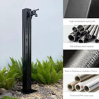Stainless Steel Outdoor Water Spigot, Black Garden Water Column Floor Mount Water Tap for Lawn Irrigation Patio Yard Use, Decorative Water Feature Fountain Faucet Post(Height: 95cm/37.4in) - Image 3