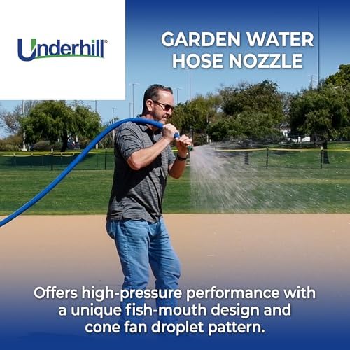 Underhill Precision Rainmaker Garden Water Hose Nozzle, Sprayer, 23 GPM at 80 PSI, 3/4-Inch Thread Inlet, Heavy-Duty Brass and Rubber, HN2300 - Image 2
