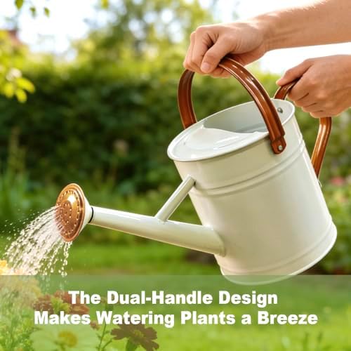 1 Gallon Watering Can for Outdoor&Indoor Plants，White - Image 3