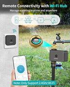 WiFi Hose Timer with Brass Inlet, Smart Water Timer 1 Zone, Sprinkler Timer w/WiFi hub for Remote Control via 2.4Ghz WiFi, Voice/App Controls with Alexa & Google Assistant, for Lawns Yards - Image 2