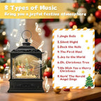 Christmas Snow Globe Lantern Water Glittering Santa Snow Globe with Music and Timer, USB Lined/Battery Operated, Christmas Eve Decorations Gifts, Lighted Lantern for Christmas Festival Decoration - Image 3