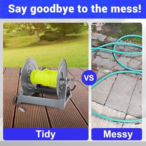 M MINGLE Pressure Washer Hose Reel 300ft x 3/8" / 500ft x 1/4", Heavy Duty - Image 2