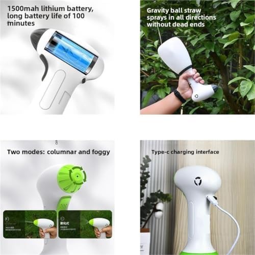 Plant Spray Bottle, 1L Electric Watering Can Rechargeable Flower Spray Device Household Automatic Plant Tool Disinfection Special Medicine for Gardening(Green) - Image 4