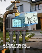 Insoma Water Timer with Brass Inlet, 3 Independent Zones Outdoor Hose Timer for Garden Faucet with Auto/Manual/Rain Delay Mode, IPX5 Waterproof, Sprinkler Irrigation Controller for Yard Lawn - Image 7