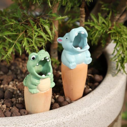 Terracotta Watering Spikes,6 Pack Animal Shape Self WateringPlant Devices, Cute Automatic Plant Waterer with Slow Release Watering Indoor&Outdoor Plant Care, Ideal for Vacation & Daily Use - Image 4