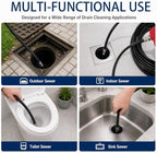Sewer Jetter Kit for Pressure Washer 100FT, 5800PSI Drain Cleaner Hose 1/4 Inch NPT Corner Rotating and Button Nose Sewer Jetting Nozzle Pearl Corsage Pin Waterproof Tape with Spanner (100FT) - Image 6