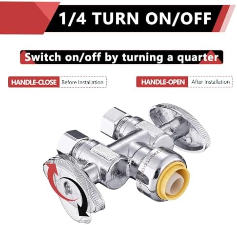 100Pcs EFIELD 1/2"Push x Dual 3/8"OD Straight Stop Valve(PF-VALVE039-100) - Image 3