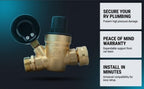 RV Water Pressure Regulator with 45-160 PSI Adjustable Range - Image 2