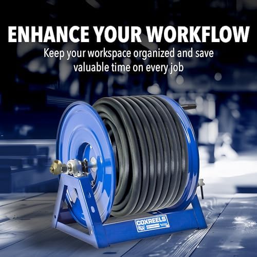 Coxreels Caddy-Mount Hose Reel - Model 112-3-100-CM - ⅜ ID - 100 Inch Length - Hose Not Included - Blue - Image 3