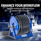 Coxreels Caddy-Mount Hose Reel - Model 112-3-100-CM - ⅜ ID - 100 Inch Length - Hose Not Included - Blue - Image 3