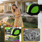 Retractable Garden Hose Reel 100 FT, 1/2 in 348 PSI High-Pressure Hybrid Hose, 36,000+ Auto Rewind Cycles, Any Length Lock, 15-Pattern Dual Nozzle, Wall Mount 180° Swivel - Image 4