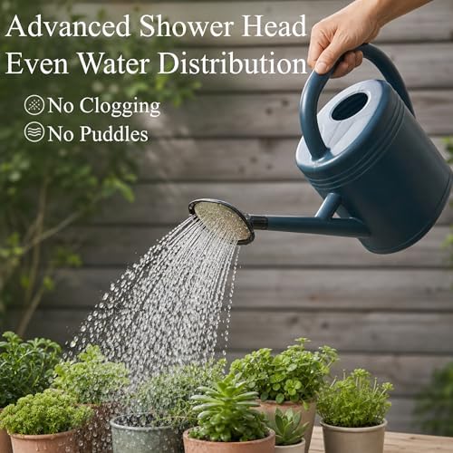 AUNMAS 8L Watering Can Large Capacity Long Spout Thickened Plastic for Home Garden Use with Precise Watering Minimal Drips Sturdy Reinforced Body Even Water Blue - Image 5