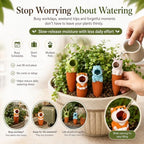 6 Pack Terracotta Self Watering Spikes, Animal Shaped Plant Waterers (#A) - Image 2