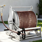 40m Capacity Stainless Steel Garden Water Hose Reel Rack-10mHose by Unknown