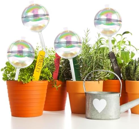 13 oz Up 2 Weeks Large Plant Watering Globes - Self Watering Bulbs for Indoor & Outdoor Plants, Glass Water Globes, Slow Watering for Plants While Away, Self Watering Planter Insert 4 Pack - Image 7