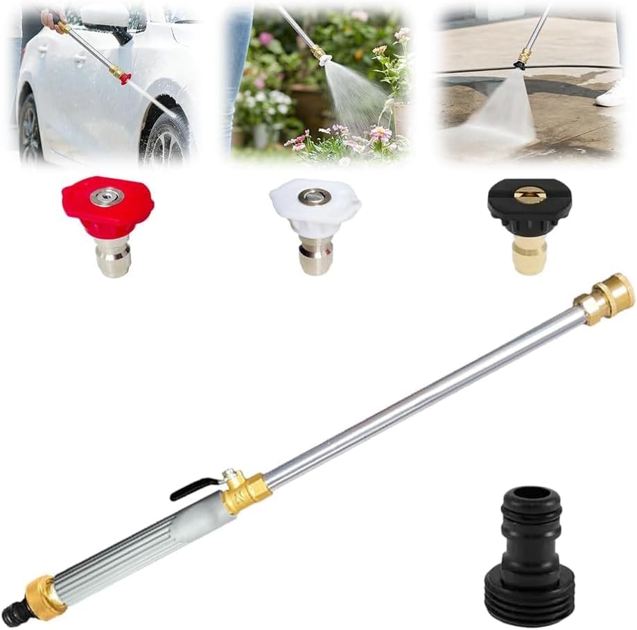 Jet Nozzle Power Washer, Includes 3 Pressure Nozzles and Quick Connectors, New Pressure Washer, Spray Nozzle for Garden Patio Outdoor Cleaning (Grey 1 Pcs) by TAIRUNF