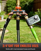 RAINPOINT 3 Way Hose Splitter, 100% Metal Heavy Duty Garden Hose Splitter With 1.9" Extra Long Handle & Individual Shut Off, 3/4 Inch GHT Thread Water Hose Connector For Spigot Faucet (Orange) - Image 6