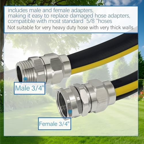 G-Sunny Solid Brass 5/8-Inch Garden Hose Repair Kit, Heavy-Duty Male and Female Replacement Ends Coupler, Leak-Proof Hose Mender and Connector Fittings (5/8"Garden Hose Repair Fitting 2Set) - Image 4