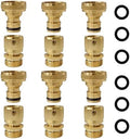 3/4 Inch GHT Solid Brass Garden Hose Quick Connect Fittings, Water Hose Connectors with Leak-Proof Seal for Outdoor Gardening and Cleaning Use (6, Gold) by Yoniccal