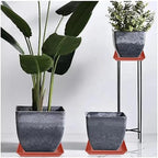 LWALRS 2 Pack Square Plant Saucer 20 22 Inch, Extra Large Plant Saucers, Heavy Plastic Water Tray Tor Plants, Planters for Indoors and Outdoors Plants, Deep Plant Trays for Pots (20 inch, Terracotta) - Image 4