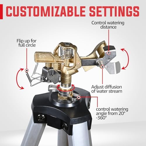 YAMATIC 18-36in Impact Sprinkler with 360° Large Area, Brass Head, 1PCS - Image 5