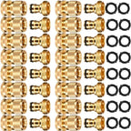Therwen 16 Sets Garden Water Hose Quick Connector 3/4'', Brass Color by Therwen