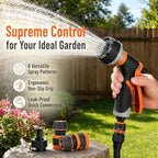 Garden Hose Nozzle Sprayer, Heavy Duty Metal Spray Nozzles with 8 Watering Patterns, Hand Sprayer Spray Nozzle for Watering Lawn Car Washing Pet Bathing Sidewalk Cleaning(B) - Image 2