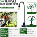 Garden Misting System - 4 Pcs Omnidirectional Nozzle Kit, 30m/98.4ft Greenhouse Humidifier, Water-Saving Atomizer, Removable for Easy Cleaning, Efficient Cooling Solution - Image 3