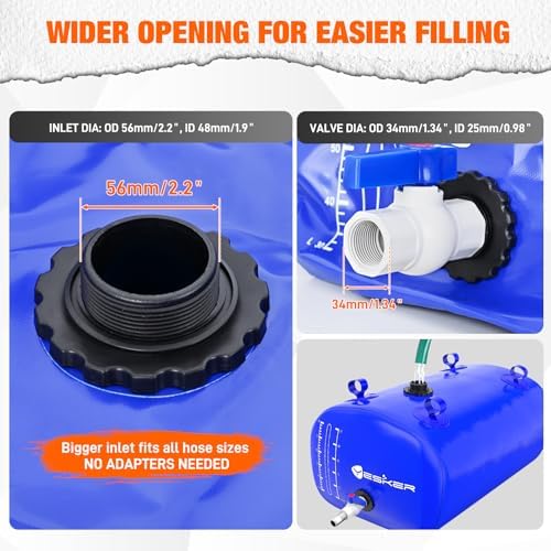 Yesker 30 Gallon Portable Water Tank Bladder for Camping Containers - Image 3
