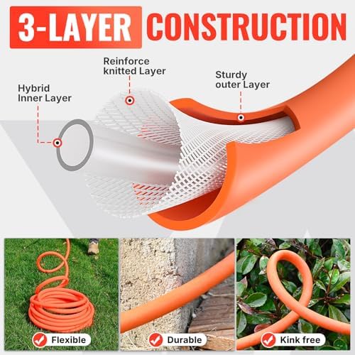 YAMATIC 100ft Garden Hose, 5/8in I.D. 360° Swivel Handle, Burst 600 PSI - Image 2