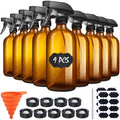 sietpoek 9 Pack Glass Spray Bottle 16oz, Empty Amber Spray Bottle Refillable Container for Essential Oils,Cleaning Products,Aromatherapy spray device by sietpoek